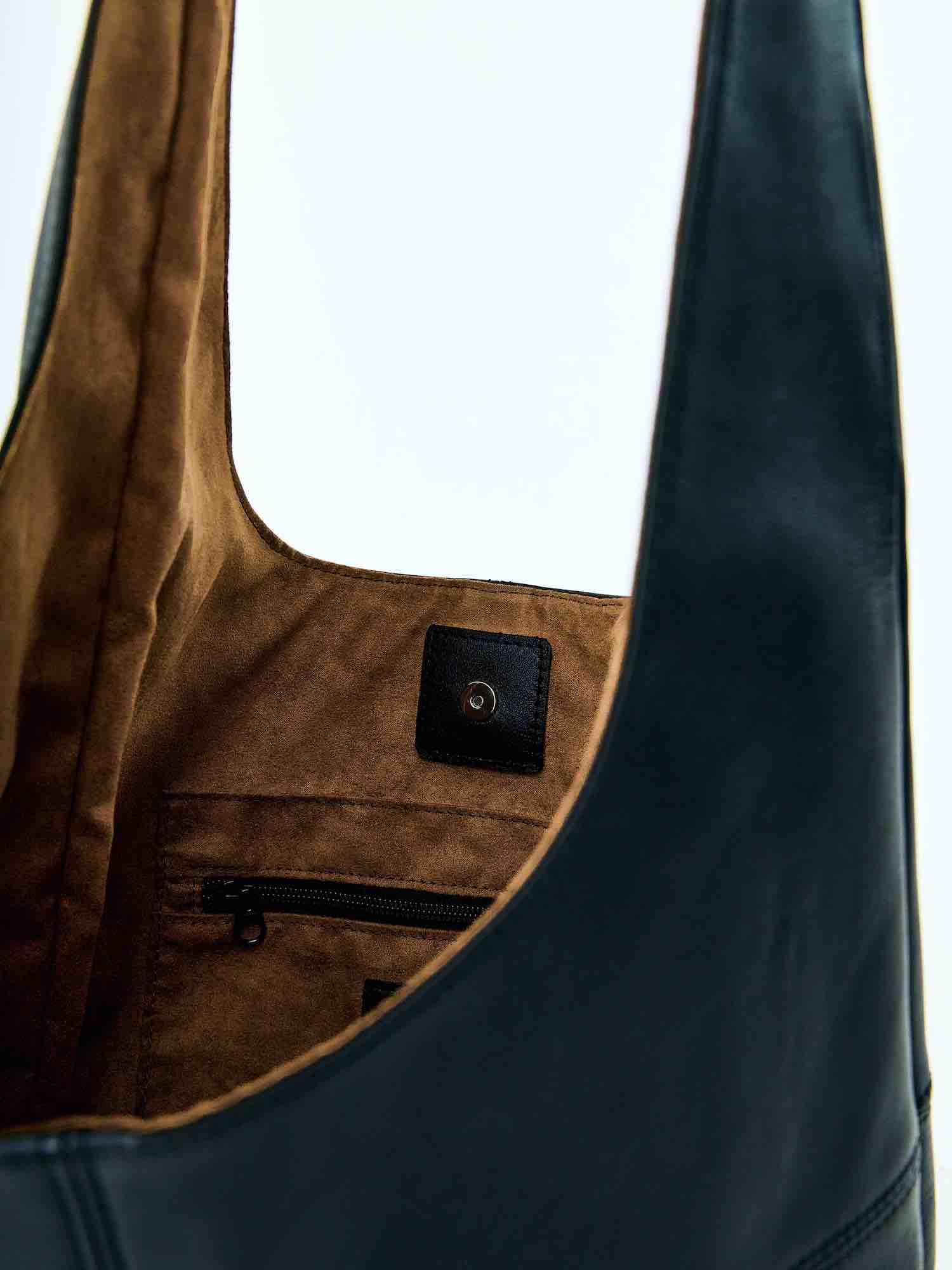 Triangle Shoulder Leather Bag
