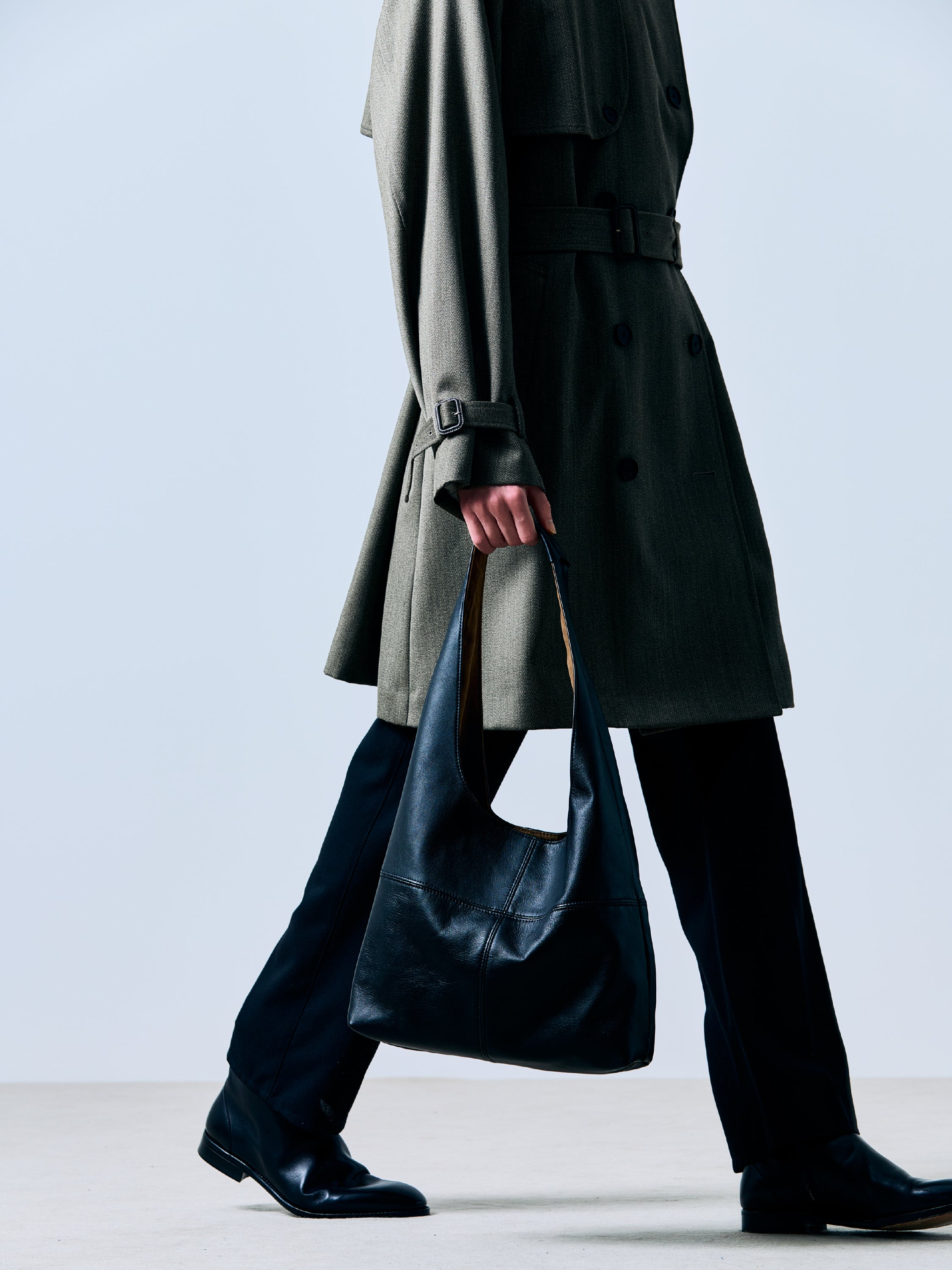 Triangle Shoulder Leather Bag