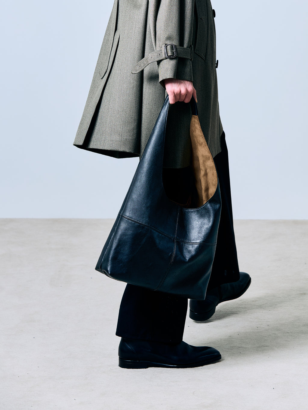Triangle Shoulder Leather Bag