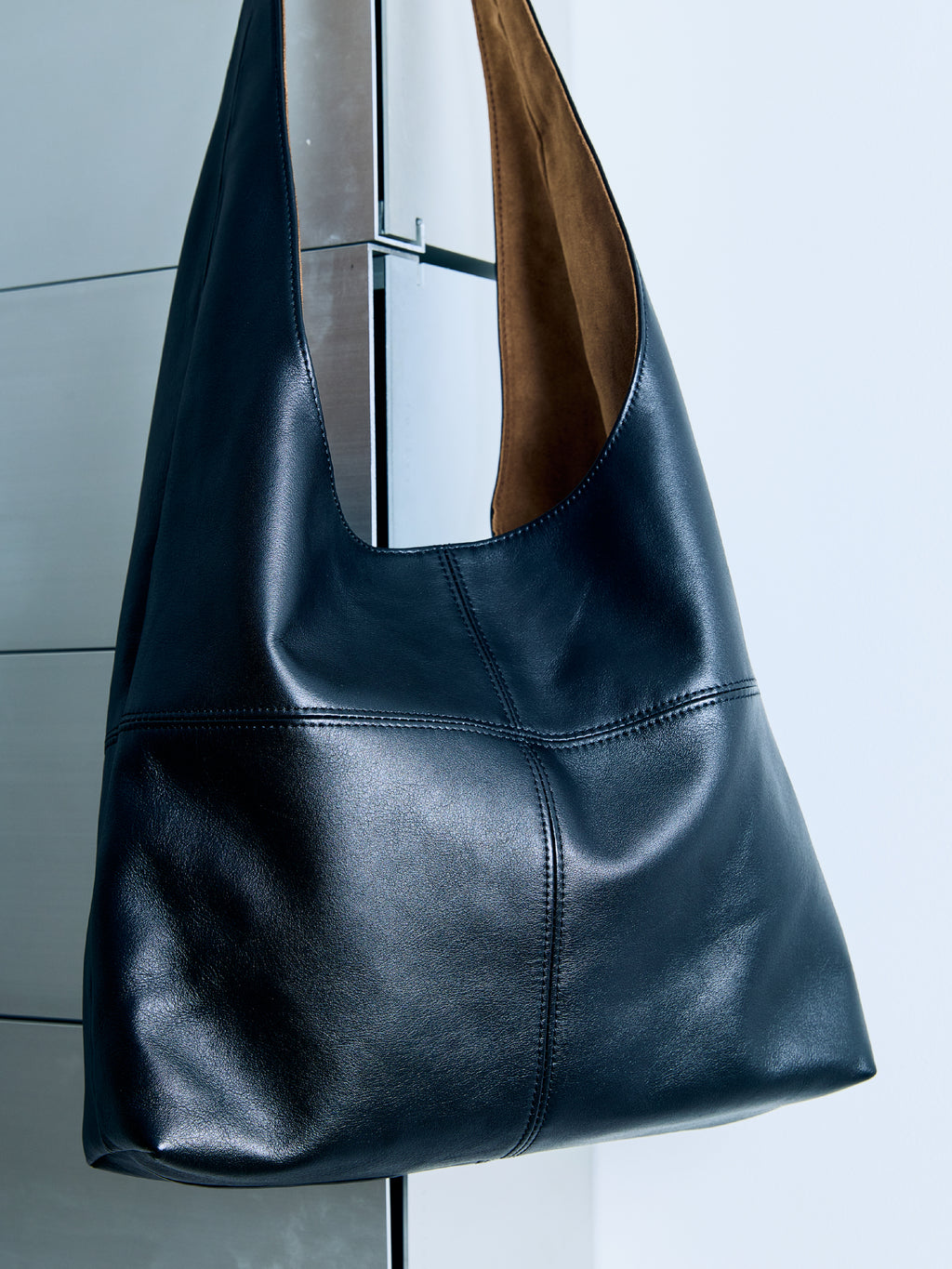 Triangle Shoulder Leather Bag