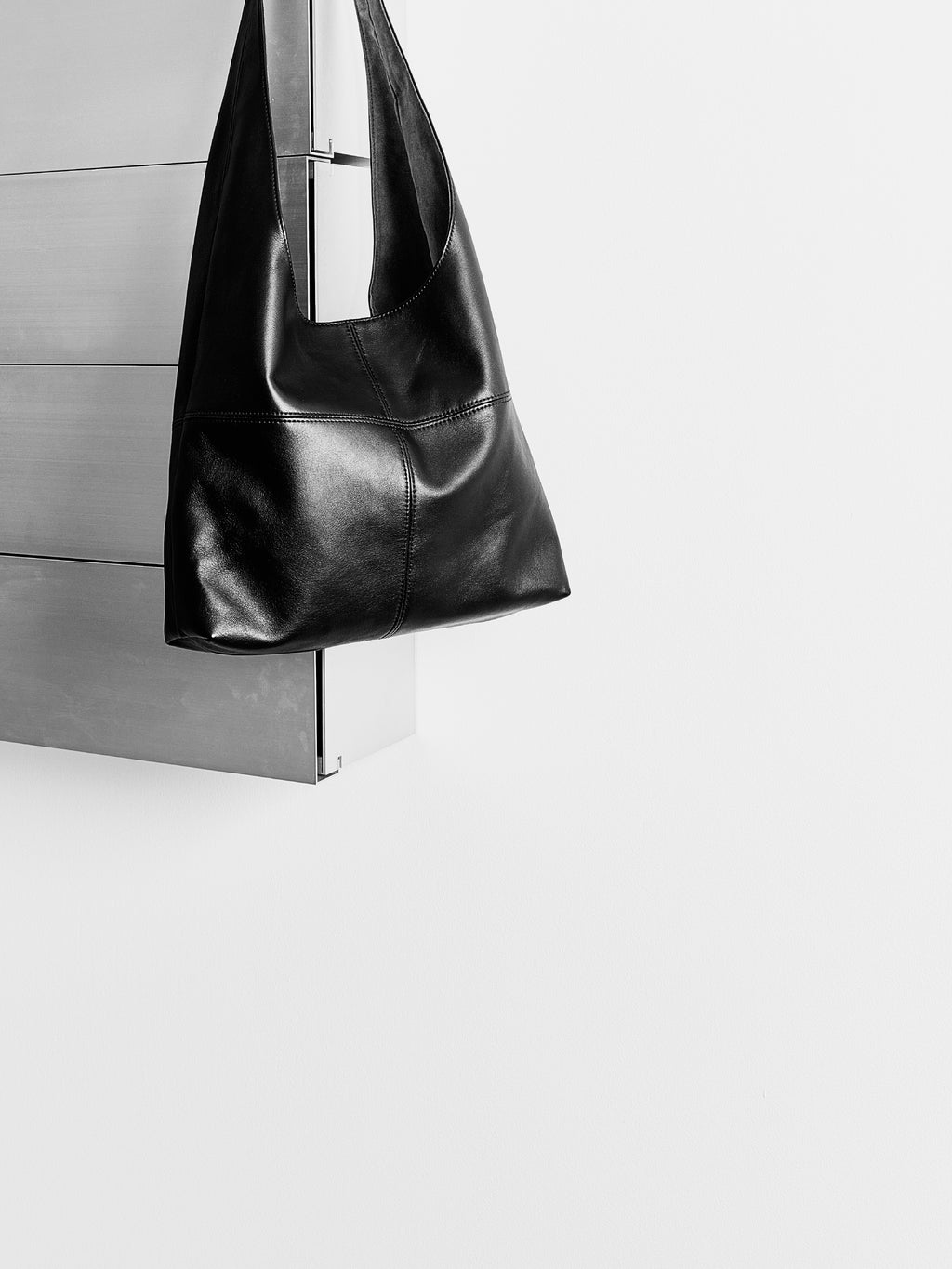 Triangle Shoulder Leather Bag