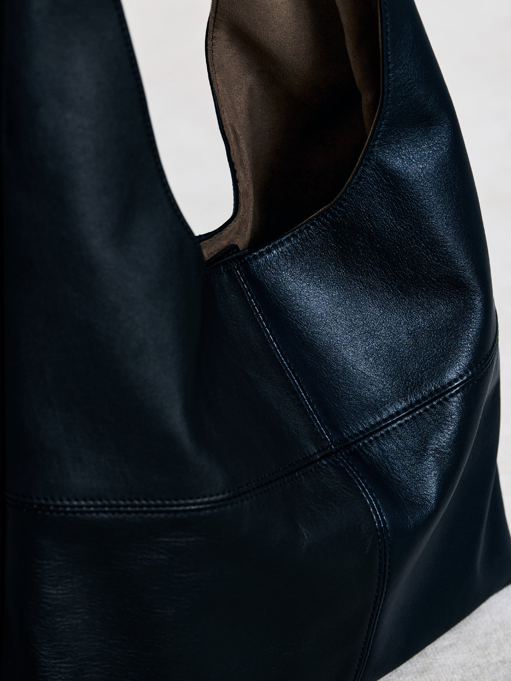Triangle Shoulder Leather Bag