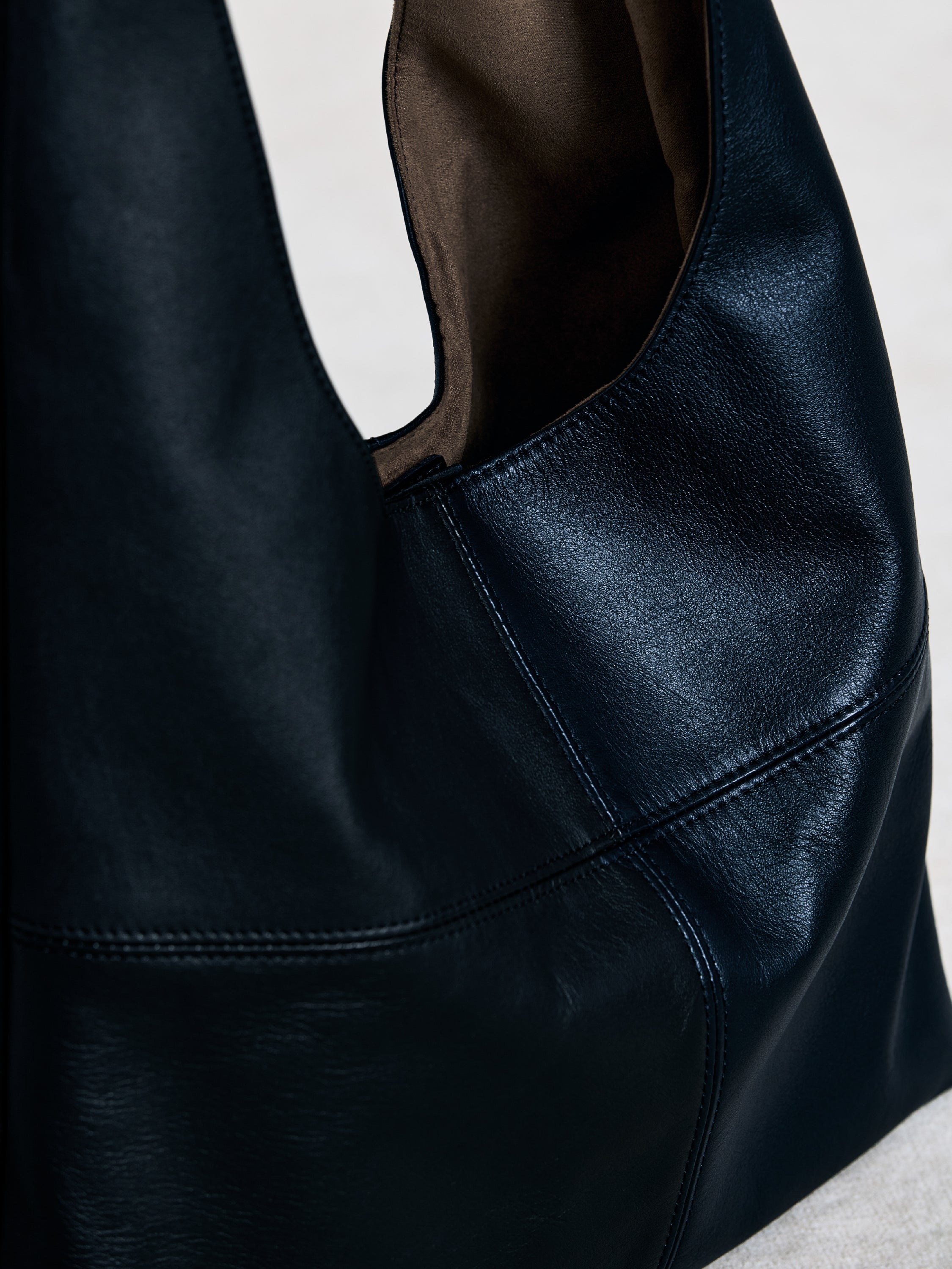 Triangle Shoulder Leather Bag