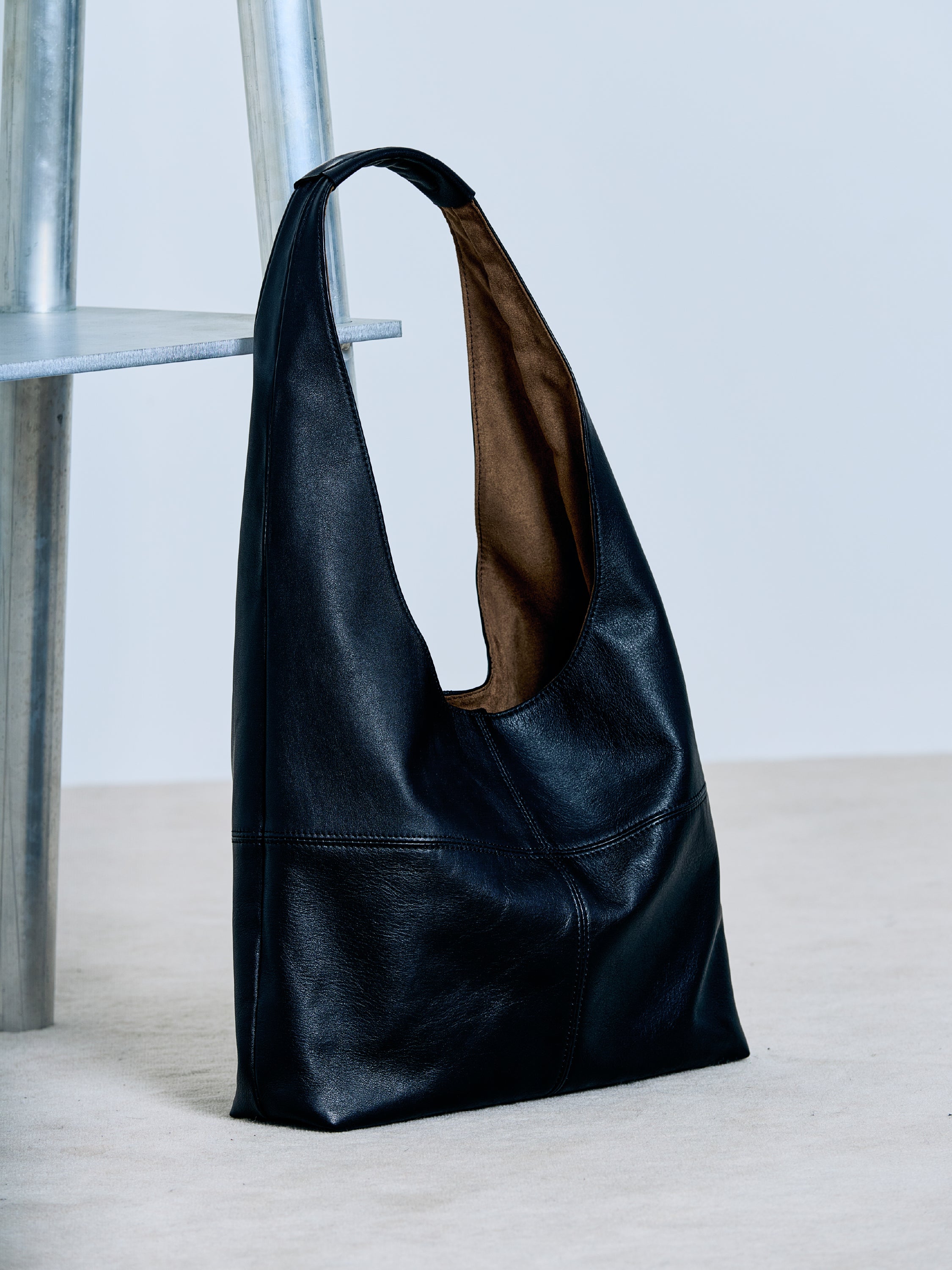 Triangle Shoulder Leather Bag