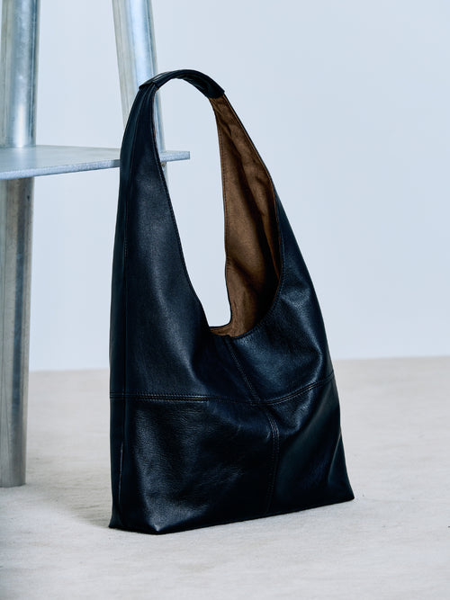 Triangle Shoulder Leather Bag