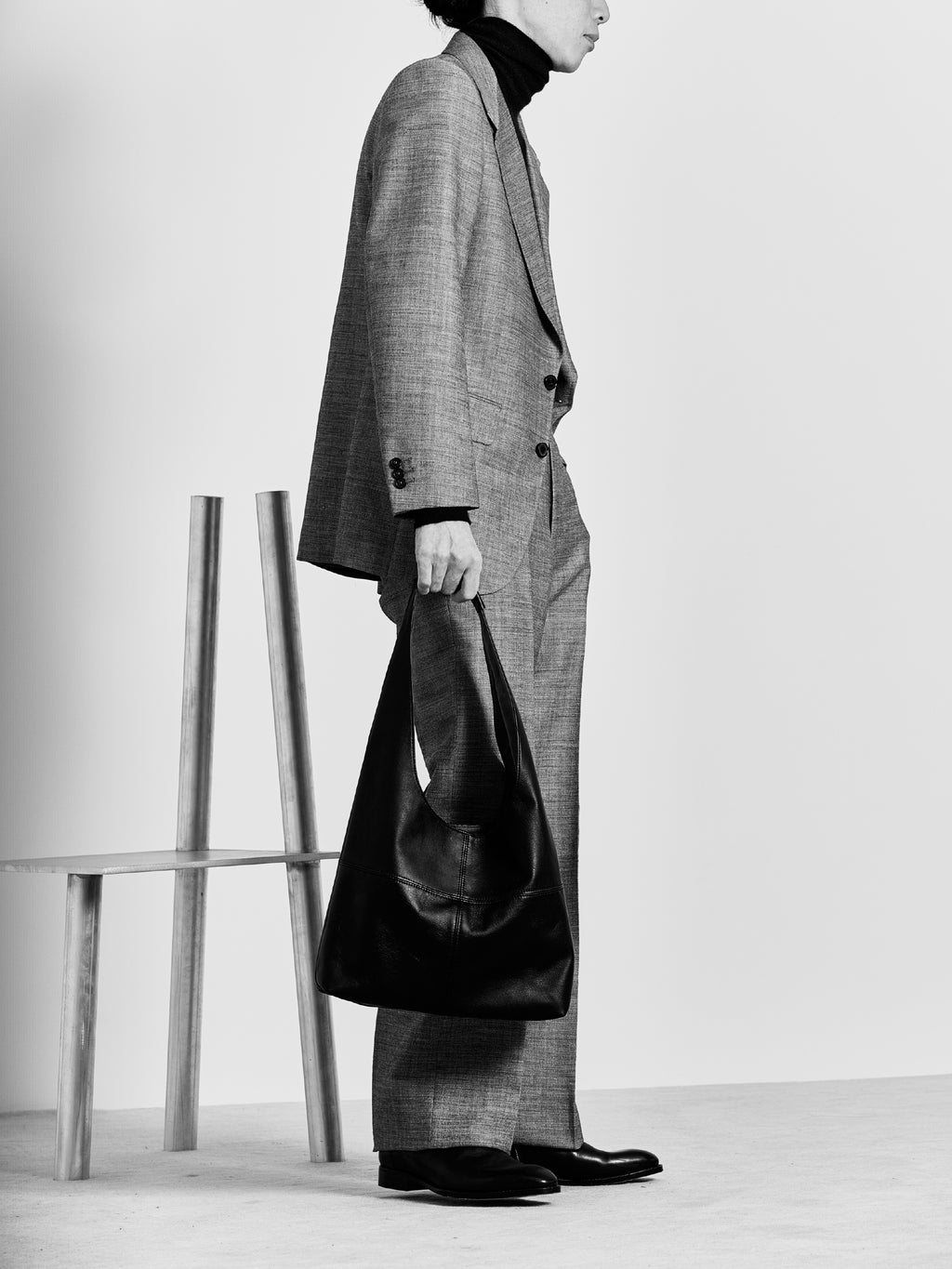 Triangle Shoulder Leather Bag
