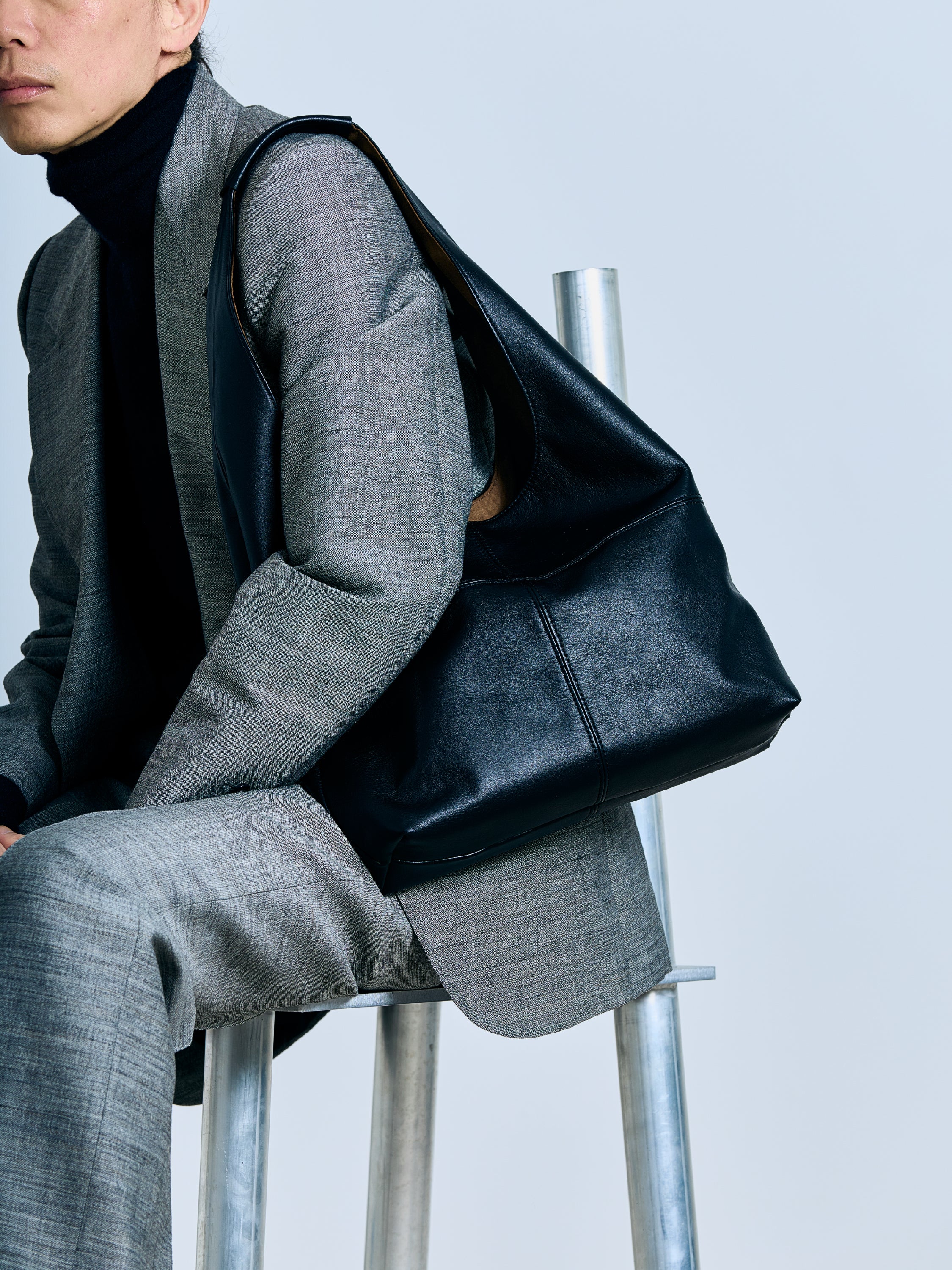 Triangle Shoulder Leather Bag