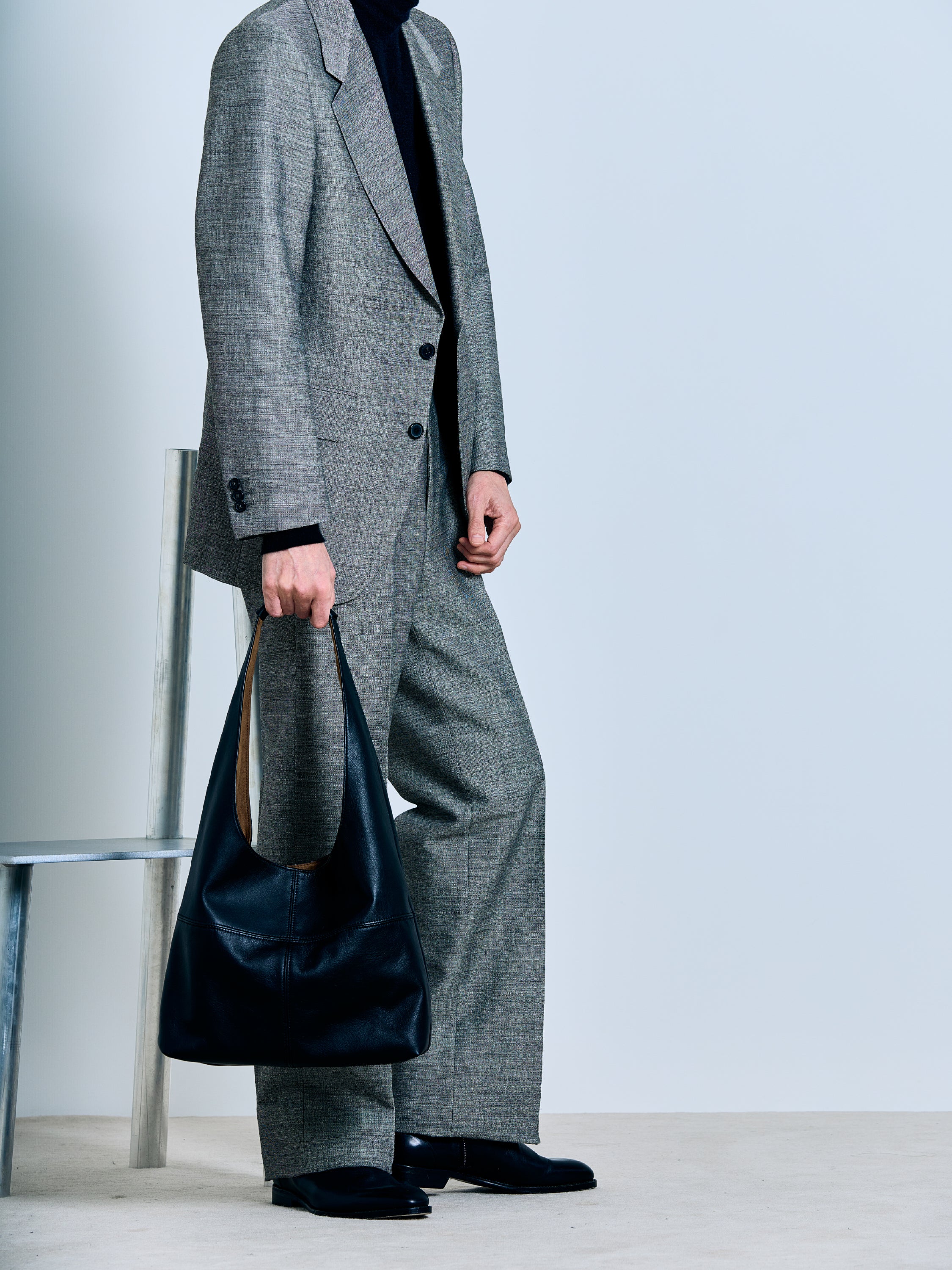 Triangle Shoulder Leather Bag